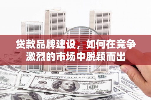 道里贷款品牌建设，如何在竞争激烈的市场中脱颖而出