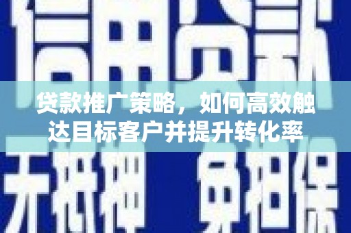 道里贷款推广策略，如何高效触达目标客户并提升转化率