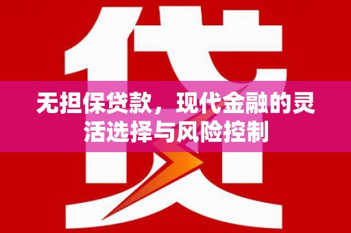 道里无担保贷款，现代金融的灵活选择与风险控制