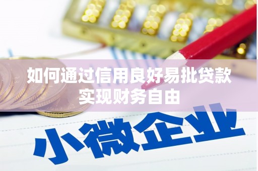 道里如何通过信用良好易批贷款实现财务自由