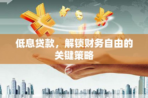 道里低息贷款，解锁财务自由的关键策略
