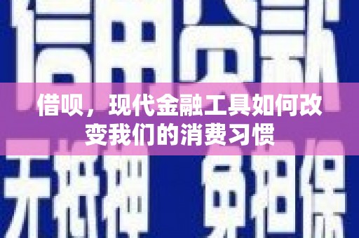 道里借呗，现代金融工具如何改变我们的消费习惯