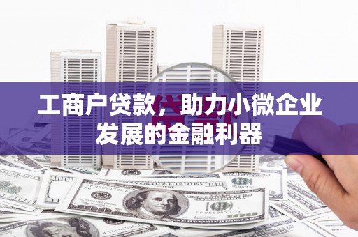 道里工商户贷款，助力小微企业发展的金融利器
