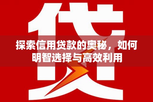 道里探索信用贷款的奥秘，如何明智选择与高效利用