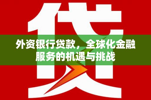 道里外资银行贷款，全球化金融服务的机遇与挑战