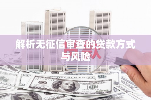 道里解析无征信审查的贷款方式与风险